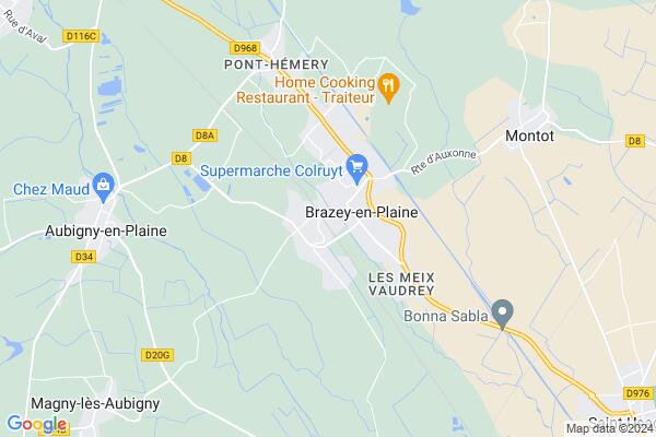 Carte statique de : Aire de covoiturage : Brazey-en-Plaine