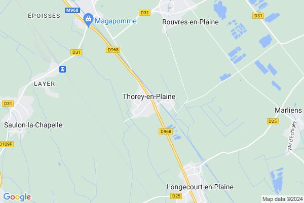 Carte statique de : Aire de covoiturage : Thorey-en-Plaine