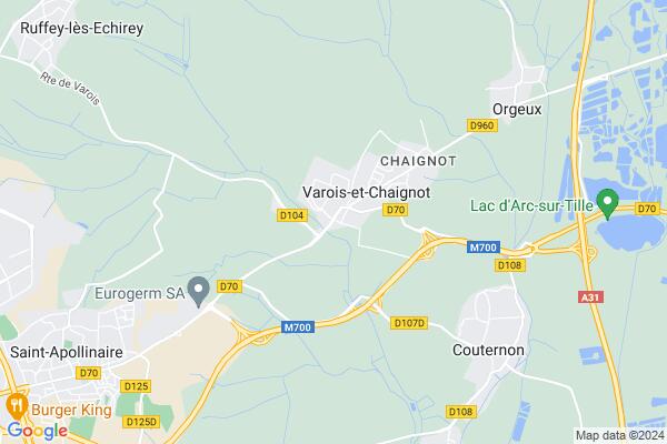 Carte statique de : Aire de covoiturage : Varois-et-Chaignot