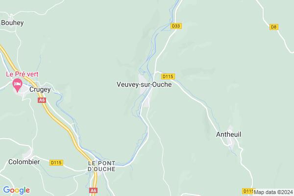 Carte statique de : Aire de covoiturage : Veuvey-sur-Ouche