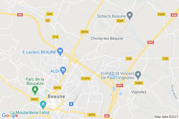 Carte statique de : Chorey-les-Beaune