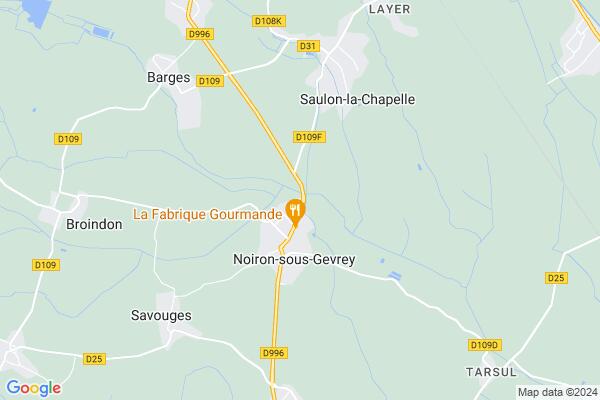 Carte statique de : Aire de covoiturage : Noiron-sur-Gevrey