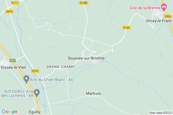 Carte statique de : Bibliothèque de Soussey-sur-Brionne