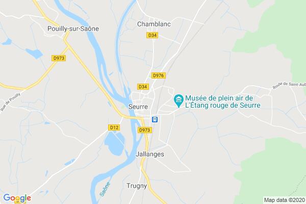 Carte statique de : Ecole de Musique de la Communauté de Communes Rives de Saône (Seurre)