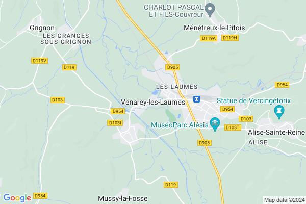 Carte statique de : Ecole de Musique et danse en Auxois Morvan (Venarey)
