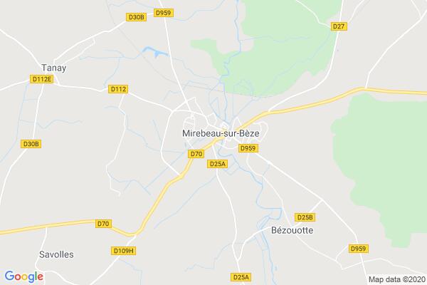 Carte statique de : Ecole des 3 arts de la communauté de communes du Mirebellois et Fontenois (Mirebeau)