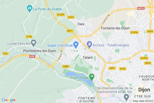 Carte statique de : Espace Numérique Côte-d'Or de Talant