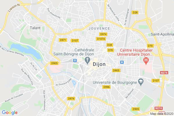Carte statique de : Espace Solidarités Côte-d'Or - Dijon-Centre Ville