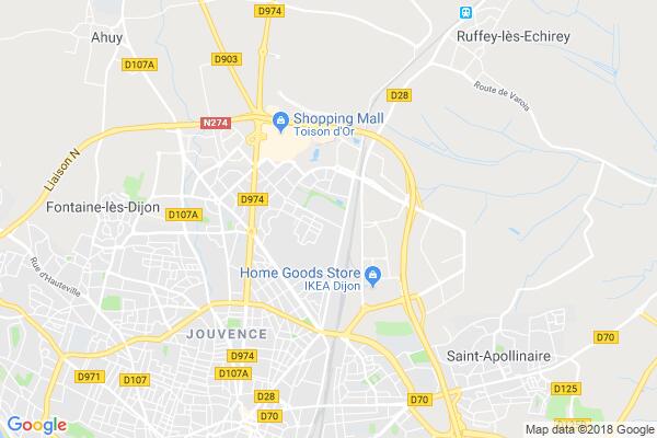 Carte statique de : Point Accueil Solidarités Côte-d'Or - Dijon : Maison de la petite enfance