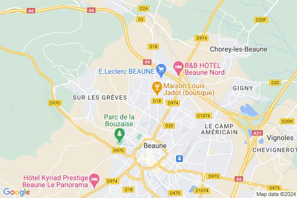 Carte statique de : REPAM Beaune - Siège administratif : Espace Blanches Fleurs