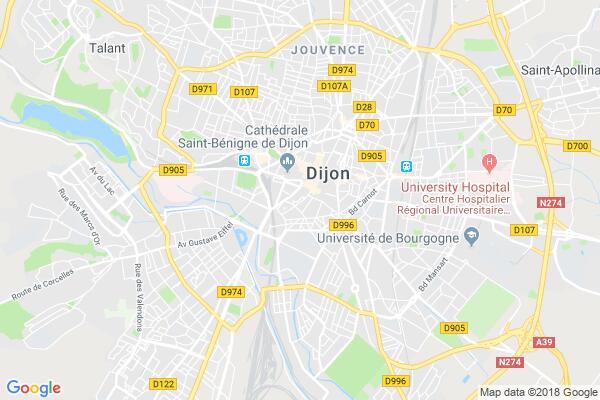 Carte statique de : Service Universitaire des Activités Physiques et Sportives ' Université de Bourgogne