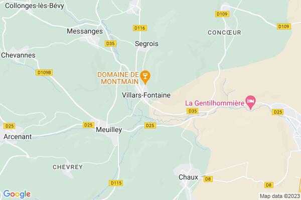 Carte statique de : Villars-Fontaine