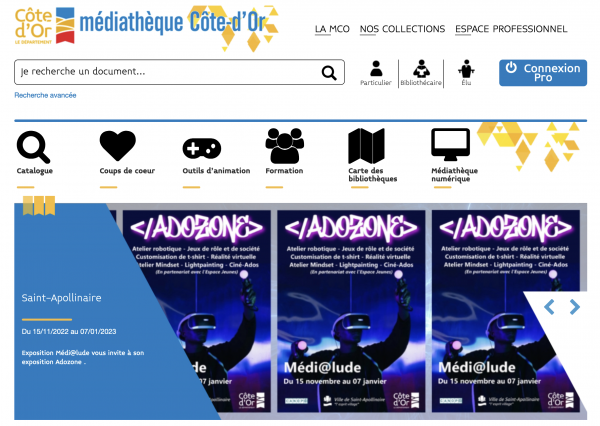 Site Internet Médiathèque Côte-d'Or