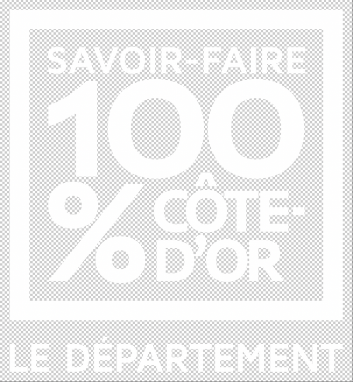 Logo Savoir-faire 100% Côte-d'Or blanc&transparence