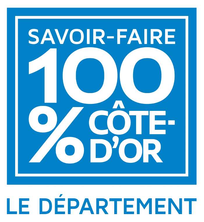 Logo Savoir-faire 100% Côte-d'Or blanc & bleu