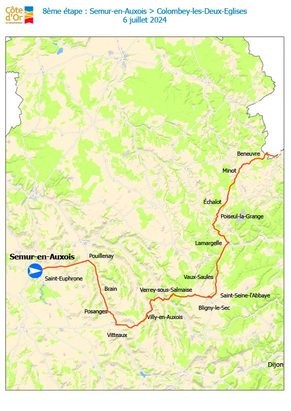 Tour de France 2024 - Étape 8 : Semur-en-Auxois / Colombey-les-Deux-Églises