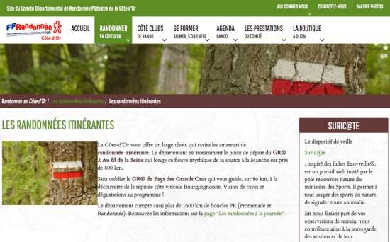 Site web Comité Départemental de Randonnée Pédestre