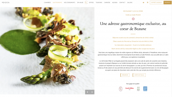 Site web restaurant Clos du Cèdre
