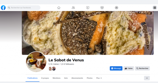 Page Facebook Le Sabot de Venus