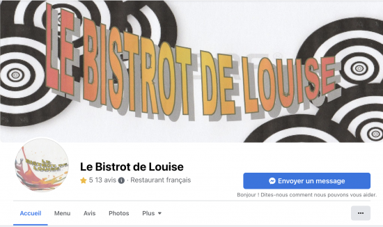 Page Facebook Le Bistrot de Louise