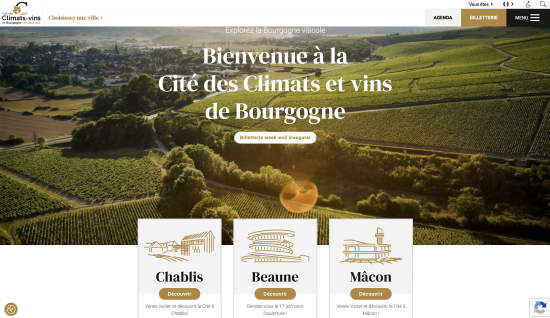 Site Web Cité des Climats et des vins de Bourgogne 