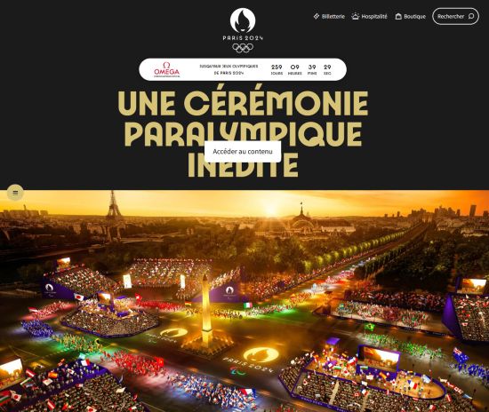 Site web Paris 2024 Cérémonie Paralympique