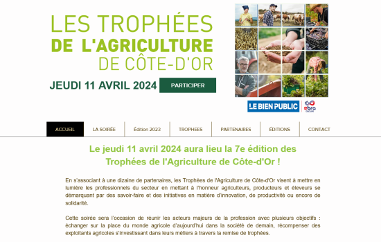 Site web Trophées de l'agriculture de Côte-d'Or